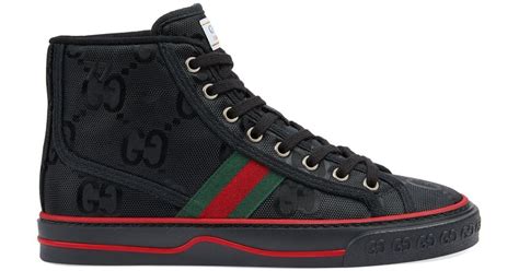 black Gucci tennis shoes women